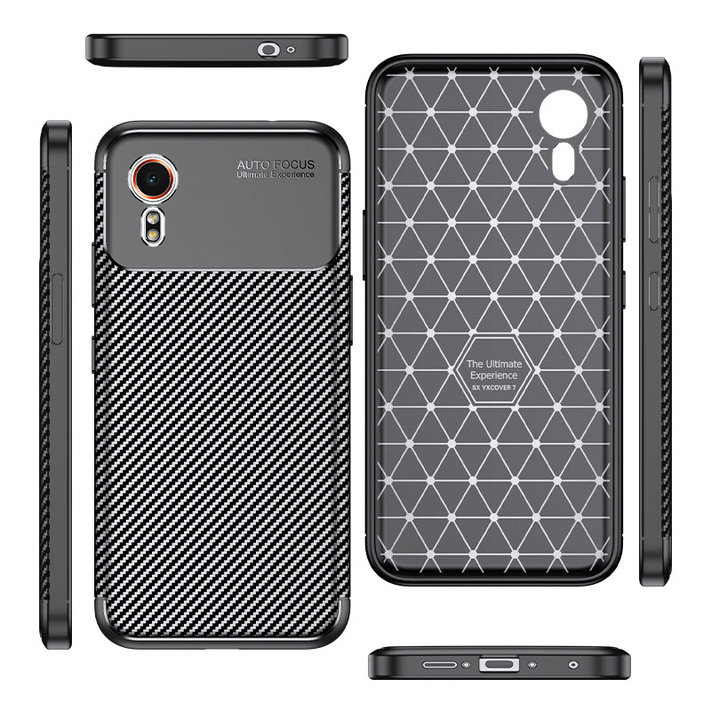 TPU Case for Samsung Galaxy Xcover7 Anti-Scratch Carbon Fiber Texture Phone Cover