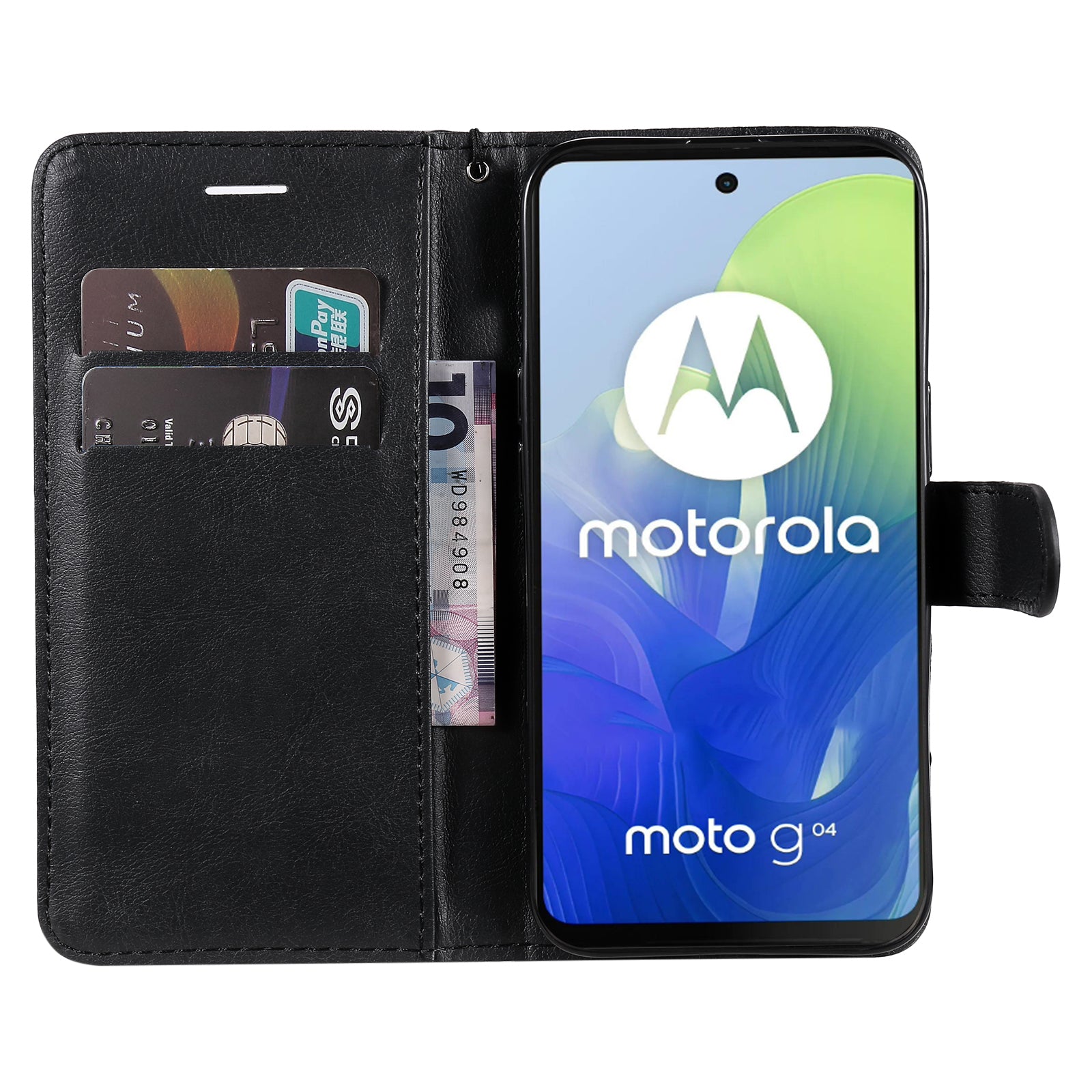 KT Leather Series-2 for Motorola Moto G04 4G / Moto G24 4G Case Solid Color Leather Card Slots Phone Cover