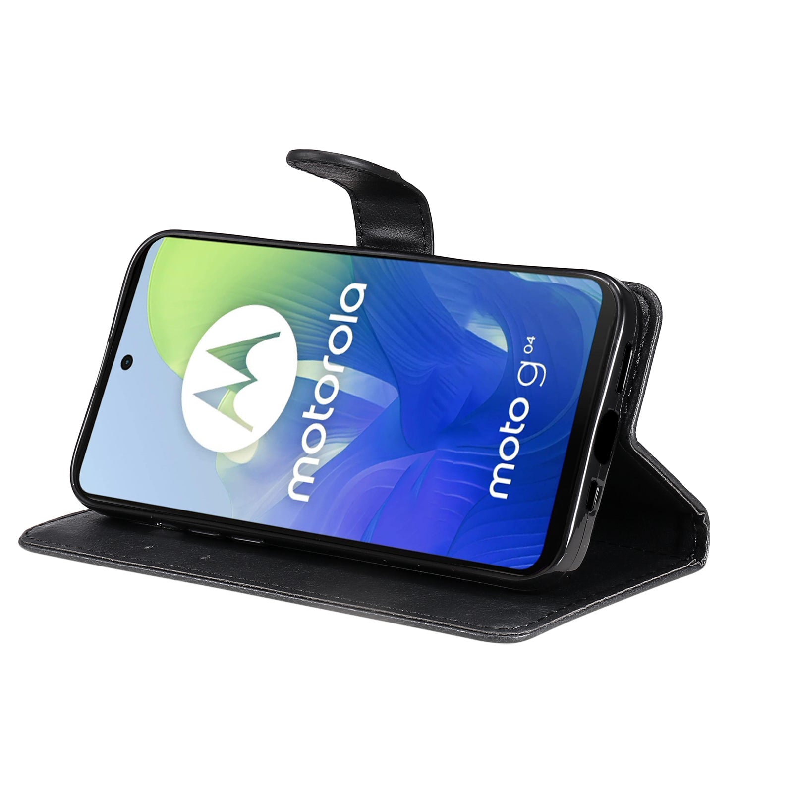 KT Leather Series-2 for Motorola Moto G04 4G / Moto G24 4G Case Solid Color Leather Card Slots Phone Cover