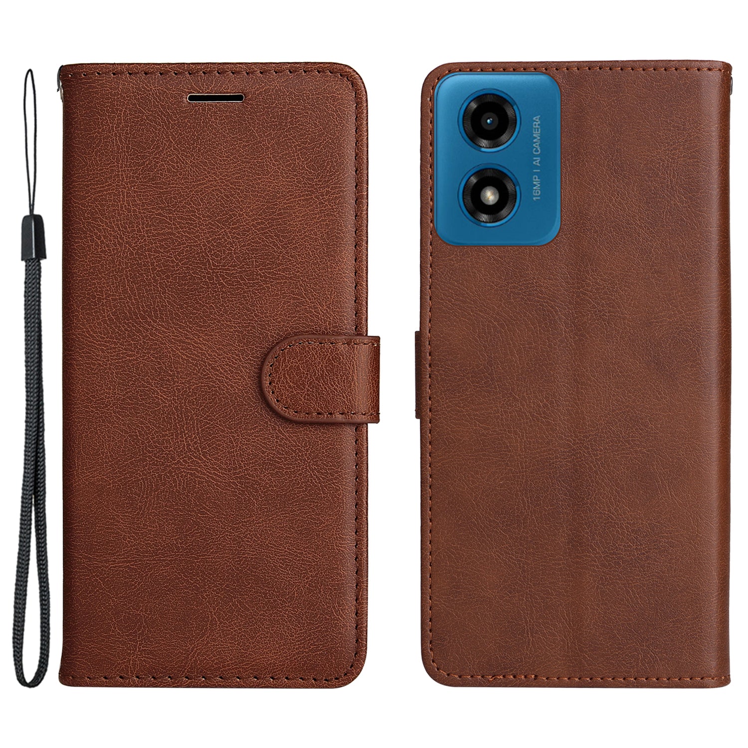 KT Leather Series-2 for Motorola Moto G04 4G / Moto G24 4G Case Solid Color Leather Card Slots Phone Cover