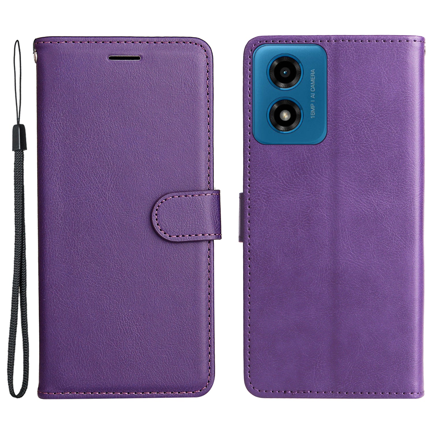 KT Leather Series-2 for Motorola Moto G04 4G / Moto G24 4G Case Solid Color Leather Card Slots Phone Cover