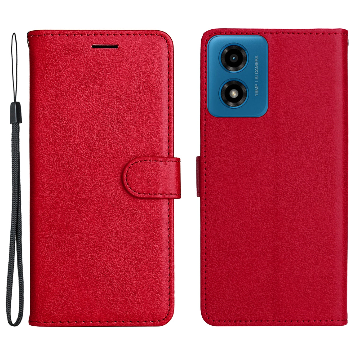 KT Leather Series-2 for Motorola Moto G04 4G / Moto G24 4G Case Solid Color Leather Card Slots Phone Cover