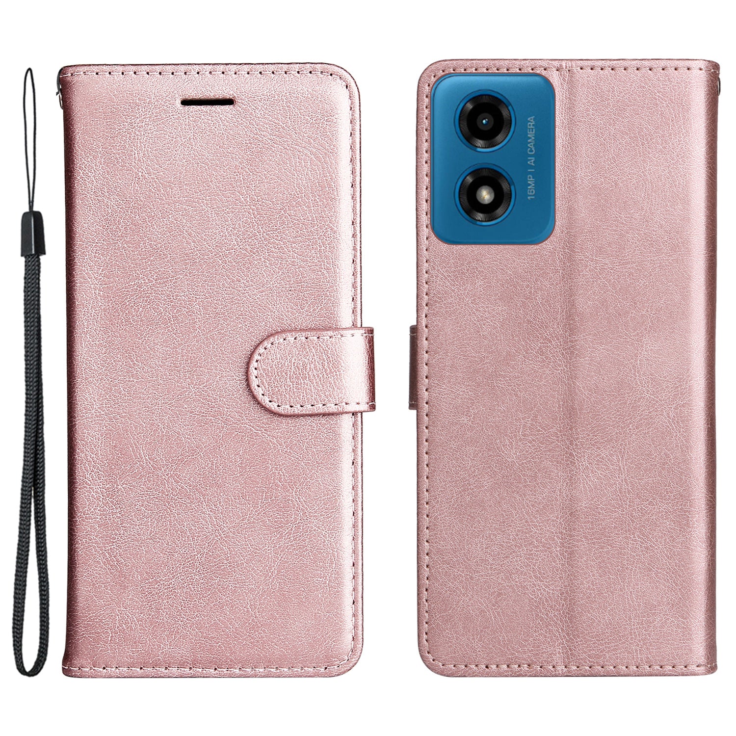 KT Leather Series-2 for Motorola Moto G04 4G / Moto G24 4G Case Solid Color Leather Card Slots Phone Cover