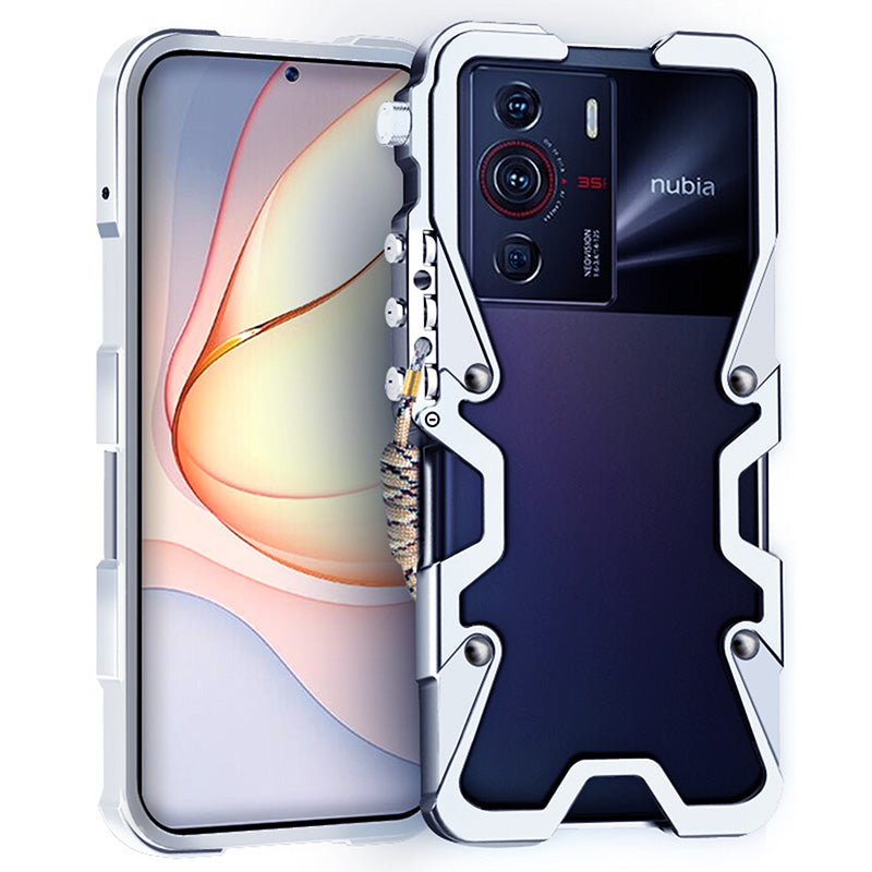 For ZTE nubia Z40 Pro Case with Strap Mechanical Arm Aluminium Alloy Phone Cover