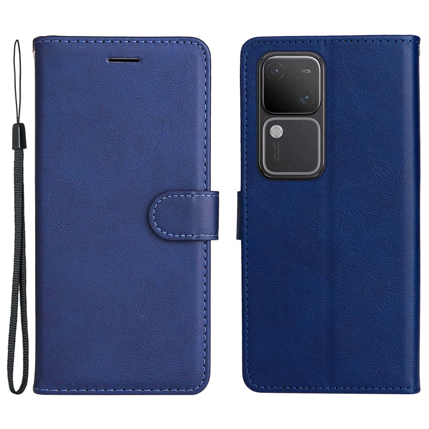 KT Leather Series-2 for vivo S18 5G Case Solid Color Leather Flip Phone Cover with Hand Strap