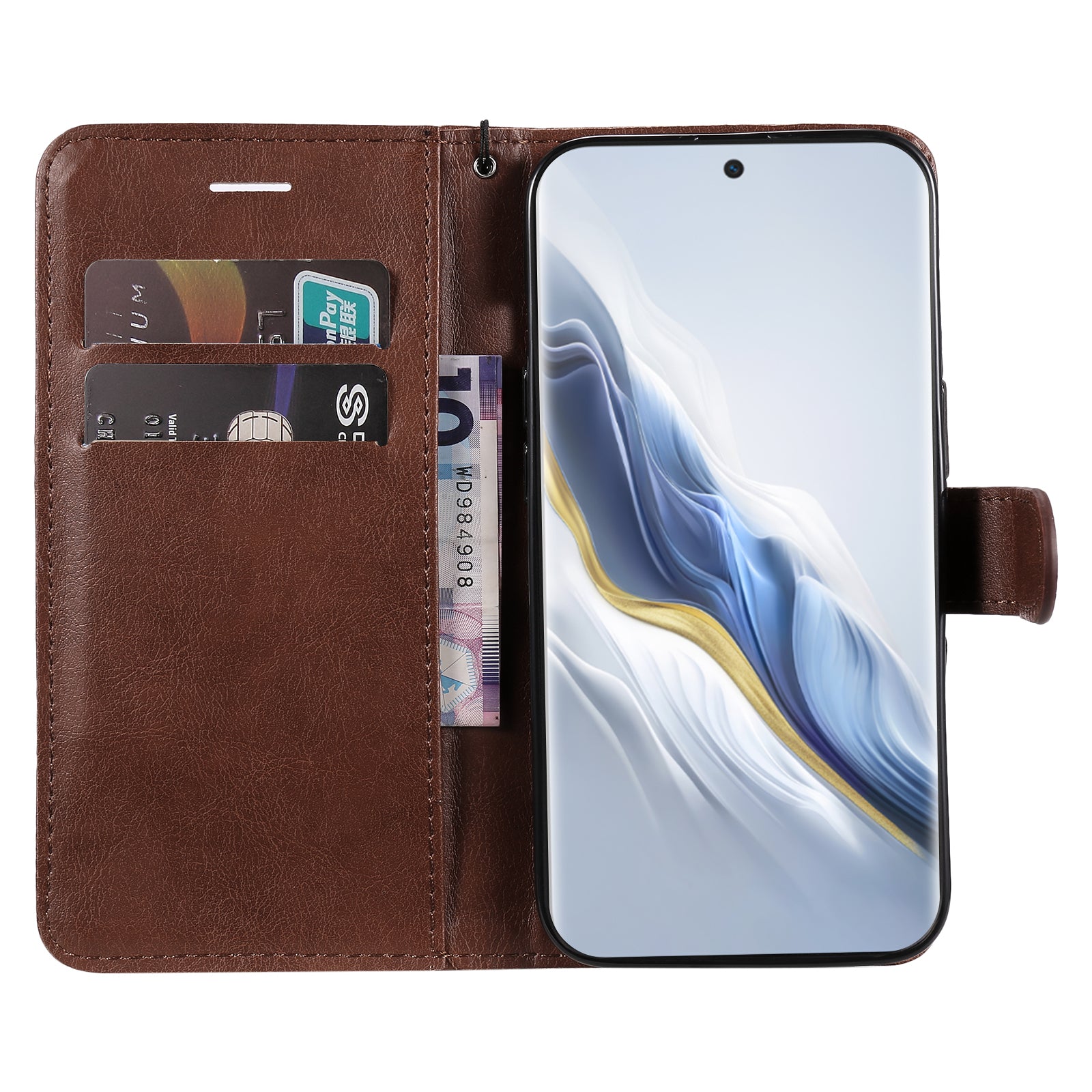 KT Leather Series-2 for Honor Magic6 5G Wallet Phone Case Solid Color Leather Flip Cover