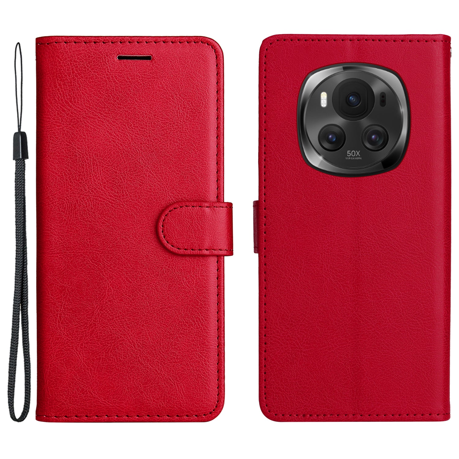 KT Leather Series-2 for Honor Magic6 5G Wallet Phone Case Solid Color Leather Flip Cover