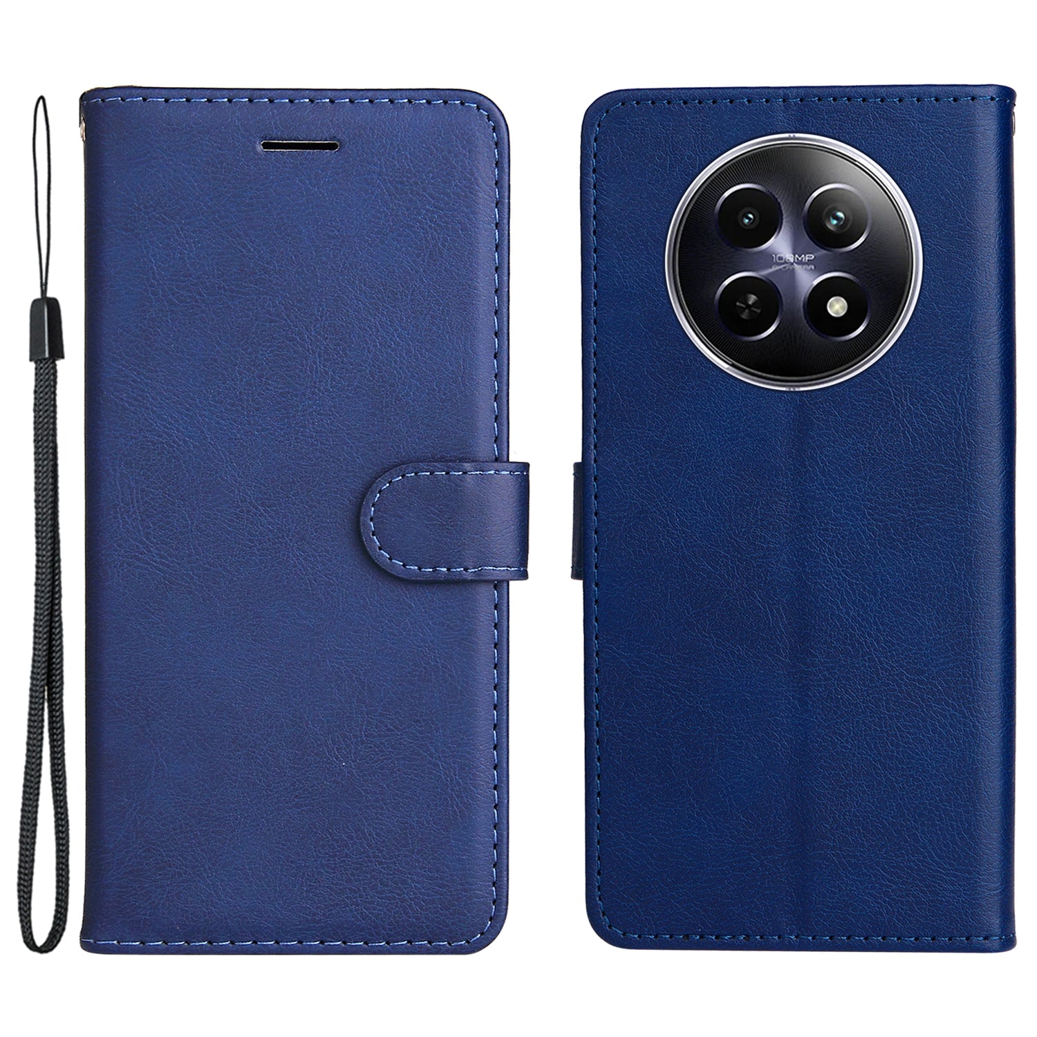 KT Leather Series-2 for Realme 12 Case Adjustable Stand Solid Color Phone Protective Shell
