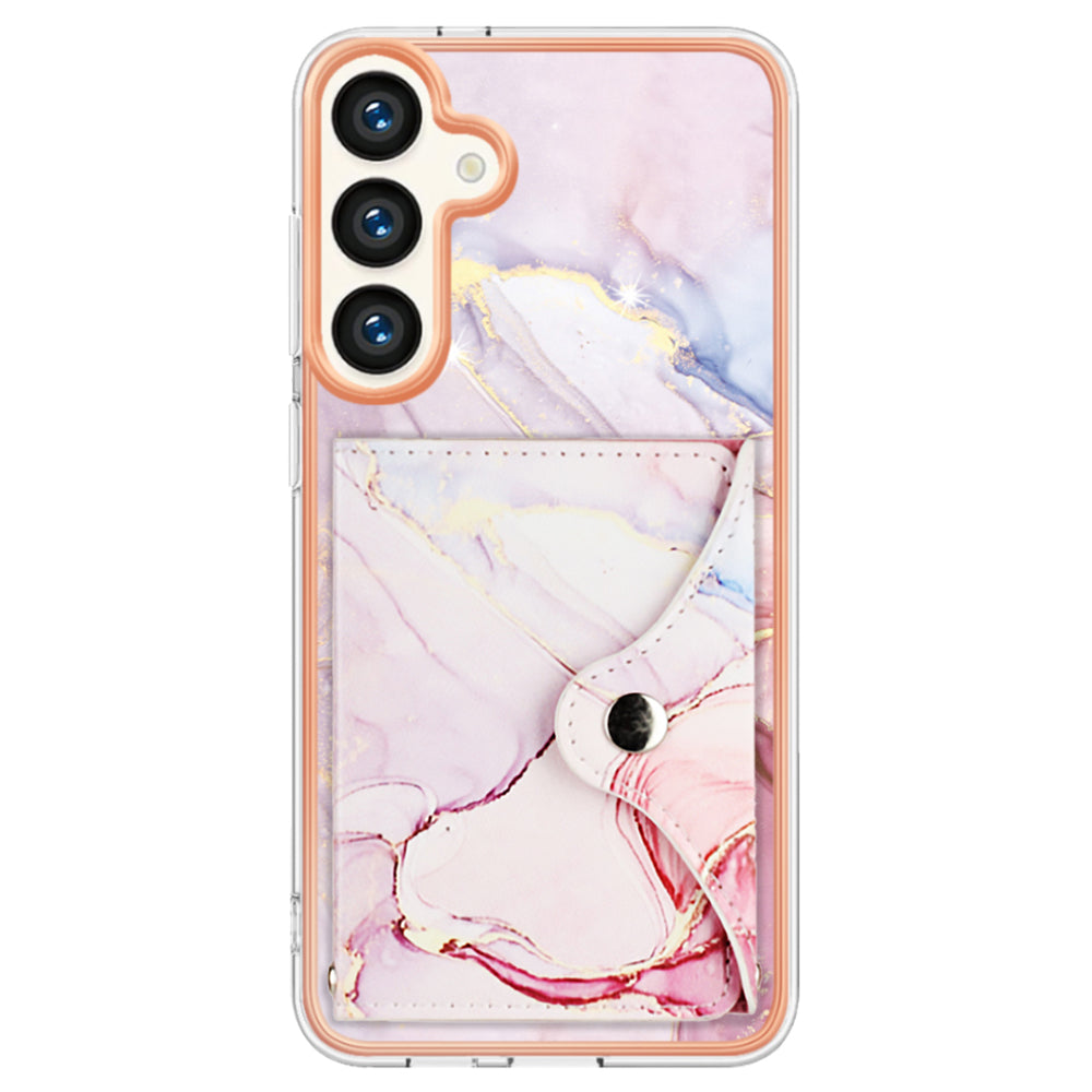 YB Leather Coating Series-9 for Samsung Galaxy S24+ Case Leather+TPU Card Slots IMD Phone Cover