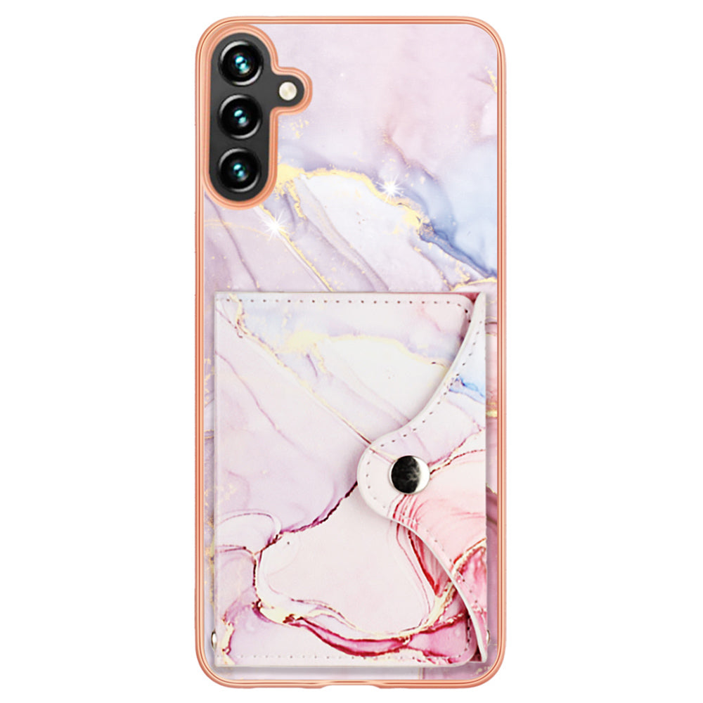 YB Leather Coating Series-9 for Samsung Galaxy A54 5G IMD Case Card Slot PU+TPU Protective Cover