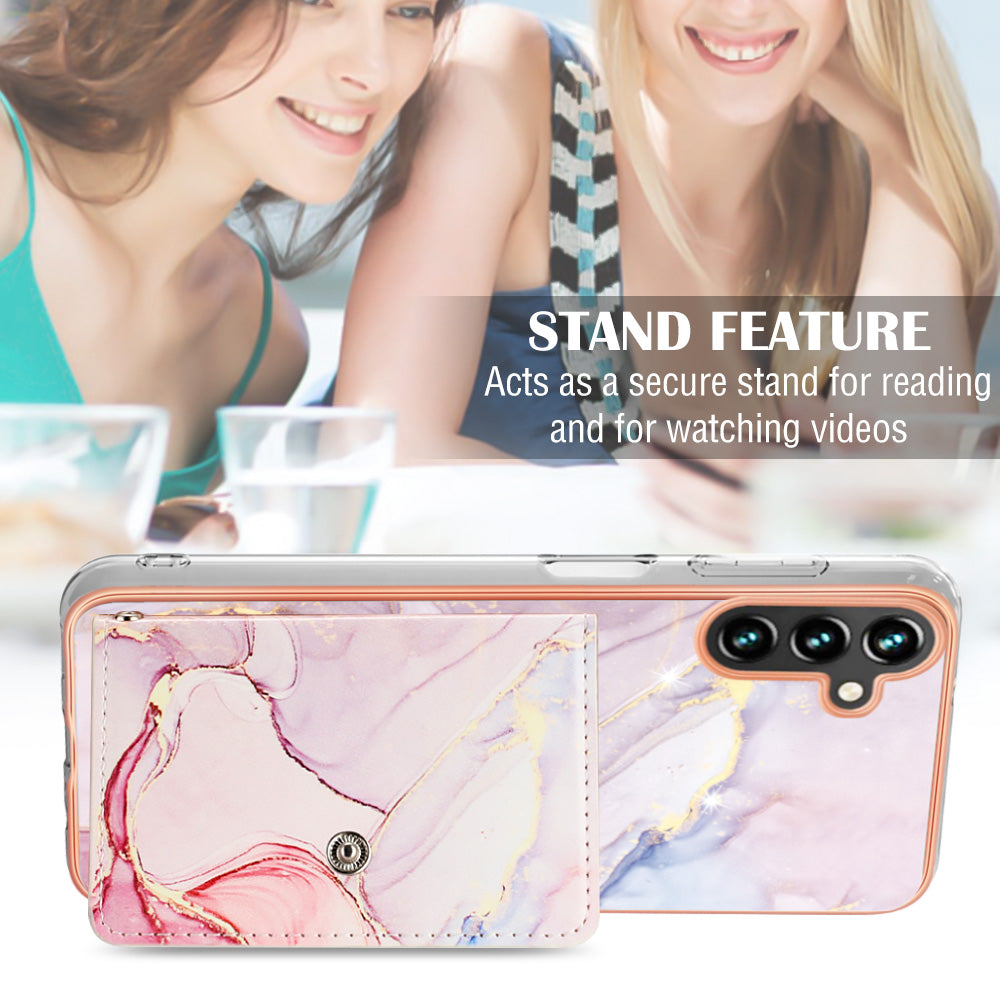 YB Leather Coating Series-9 for Samsung Galaxy A54 5G IMD Case Card Slot PU+TPU Protective Cover