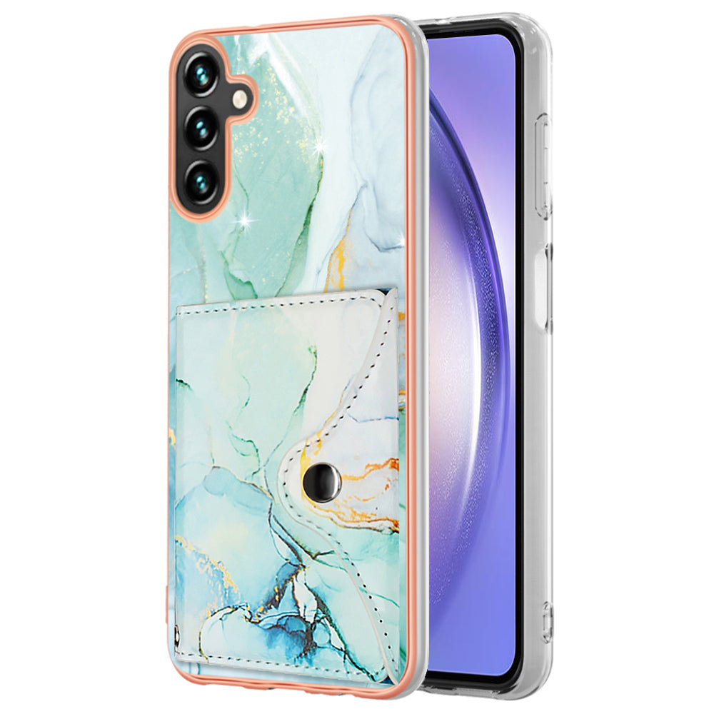 YB Leather Coating Series-9 for Samsung Galaxy A54 5G IMD Case Card Slot PU+TPU Protective Cover