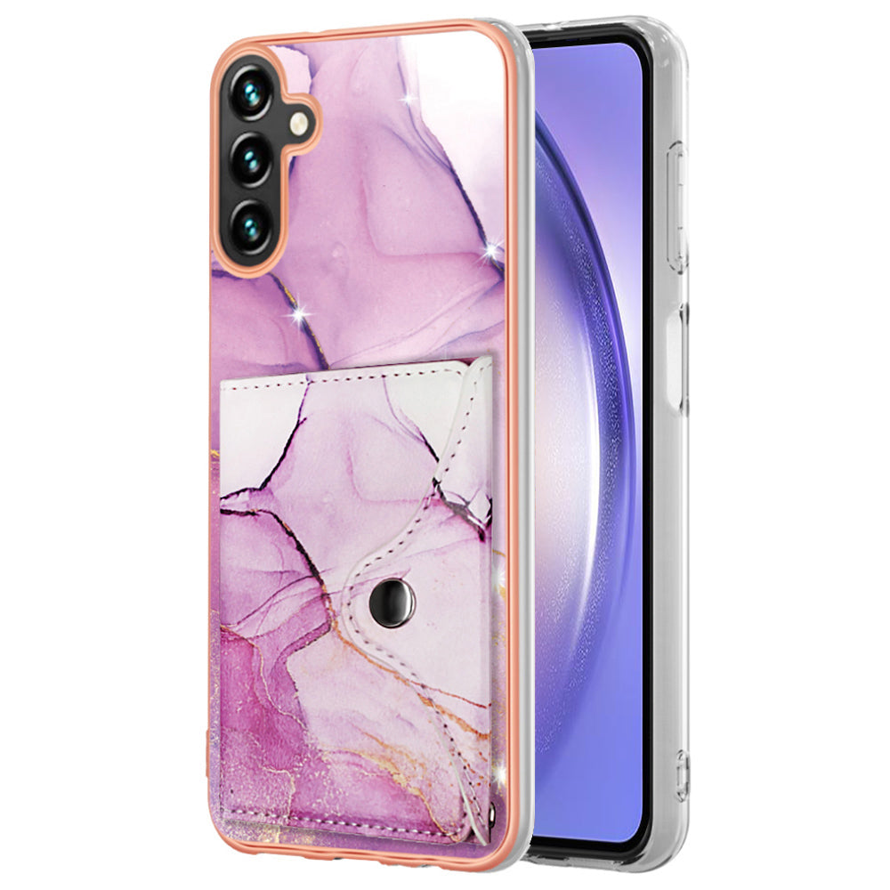 YB Leather Coating Series-9 for Samsung Galaxy A54 5G IMD Case Card Slot PU+TPU Protective Cover