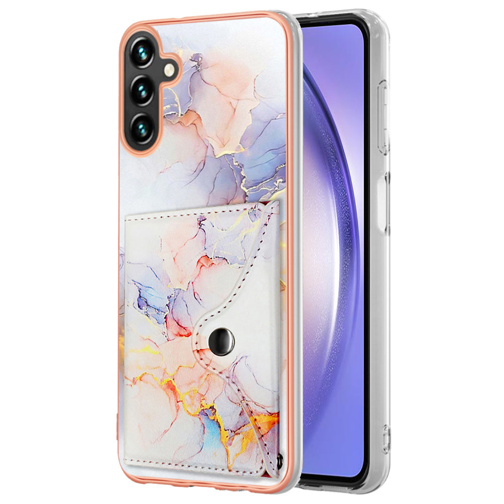 YB Leather Coating Series-9 for Samsung Galaxy A54 5G IMD Case Card Slot PU+TPU Protective Cover