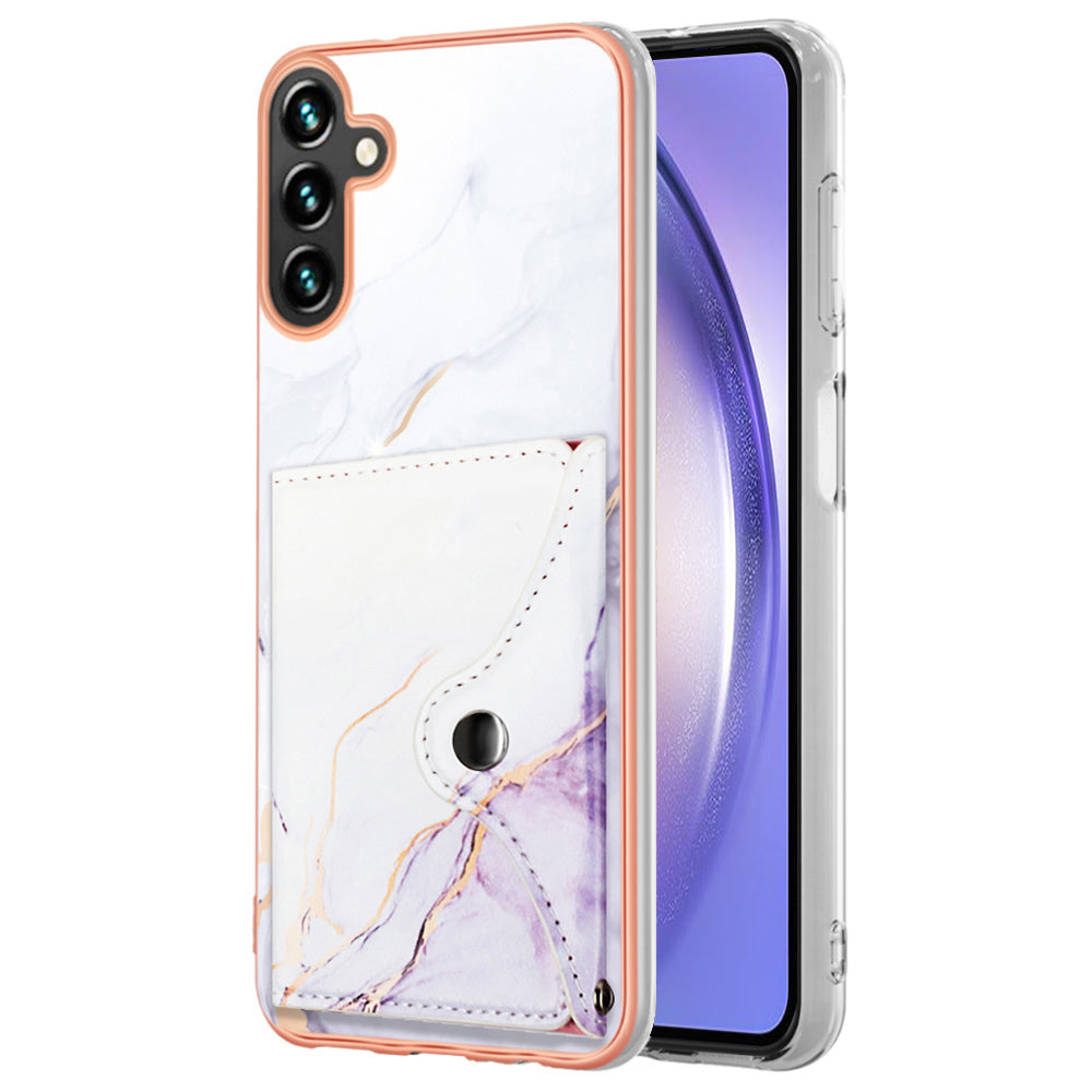 YB Leather Coating Series-9 for Samsung Galaxy A54 5G IMD Case Card Slot PU+TPU Protective Cover
