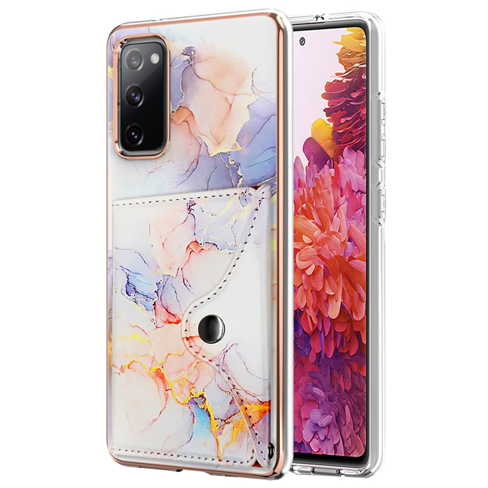 YB Leather Coating Series-9 for Samsung Galaxy S20 FE / S20 FE 5G / S20 FE 2022 / S20 Lite IMD Leather+TPU Phone Cover