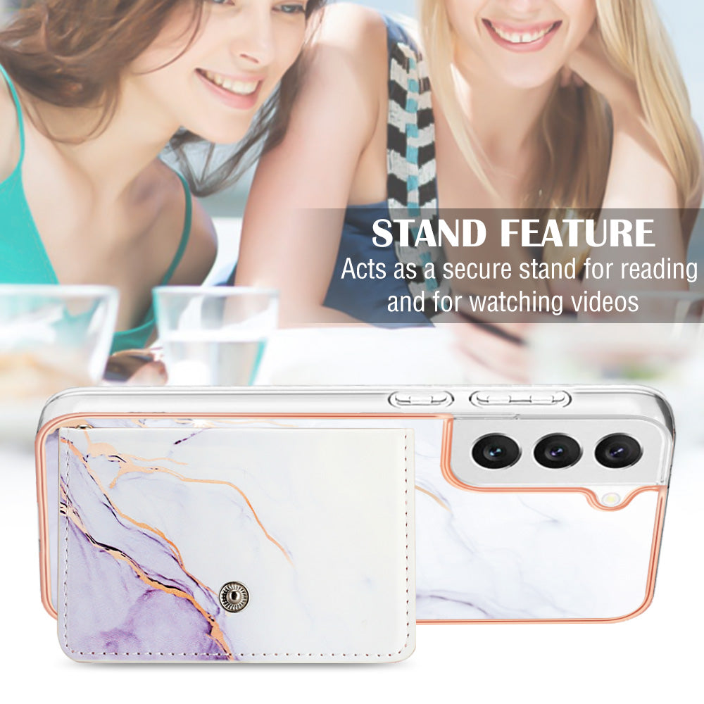 YB Leather Coating Series-9 for Samsung Galaxy S22+ 5G Fall Proof Leather+TPU Phone Cover