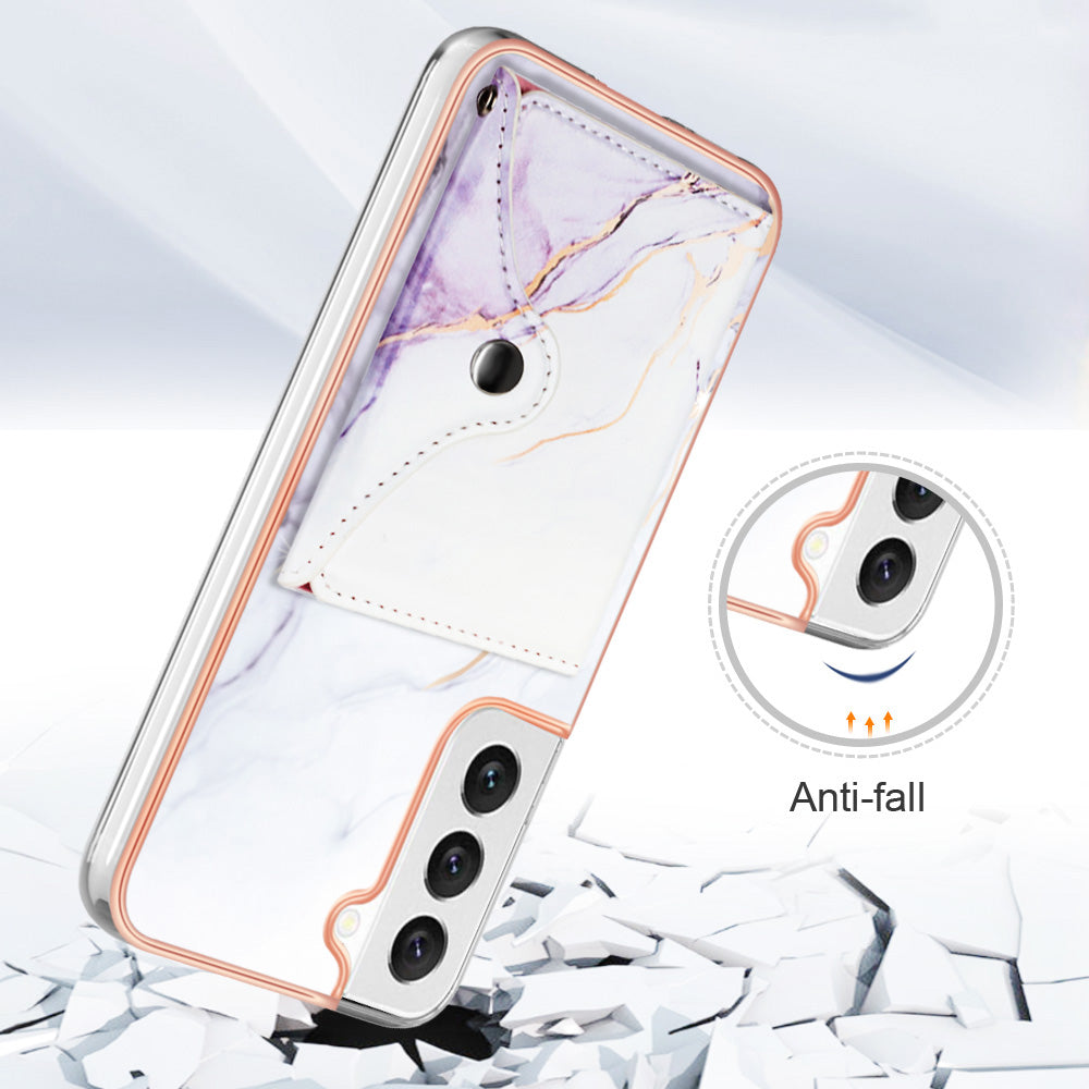 YB Leather Coating Series-9 for Samsung Galaxy S22+ 5G Fall Proof Leather+TPU Phone Cover