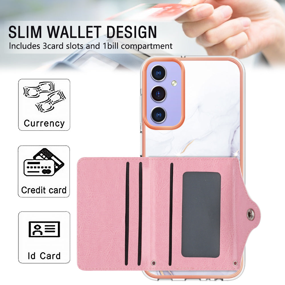 YB Leather Coating Series-9 for Samsung Galaxy A05s 4G Case with Card Holder Leather+TPU Phone Cover