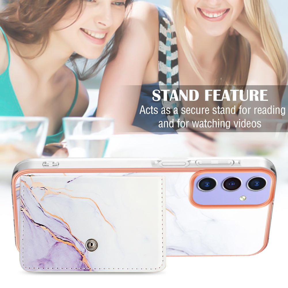 YB Leather Coating Series-9 for Samsung Galaxy A05s 4G Case with Card Holder Leather+TPU Phone Cover