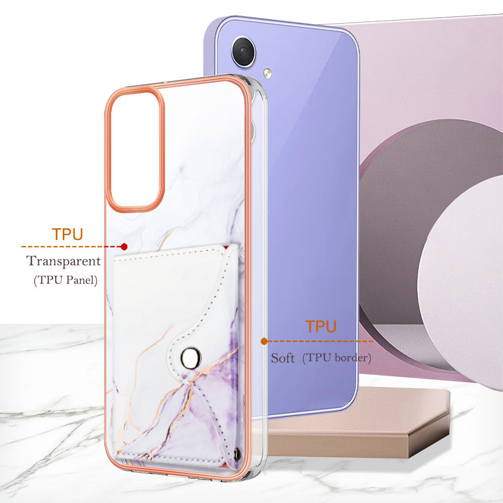 YB Leather Coating Series-9 for Samsung Galaxy A05s 4G Case with Card Holder Leather+TPU Phone Cover