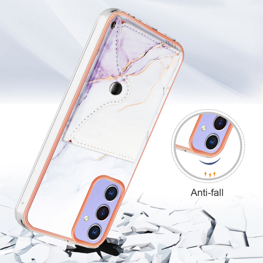 YB Leather Coating Series-9 for Samsung Galaxy A05s 4G Case with Card Holder Leather+TPU Phone Cover