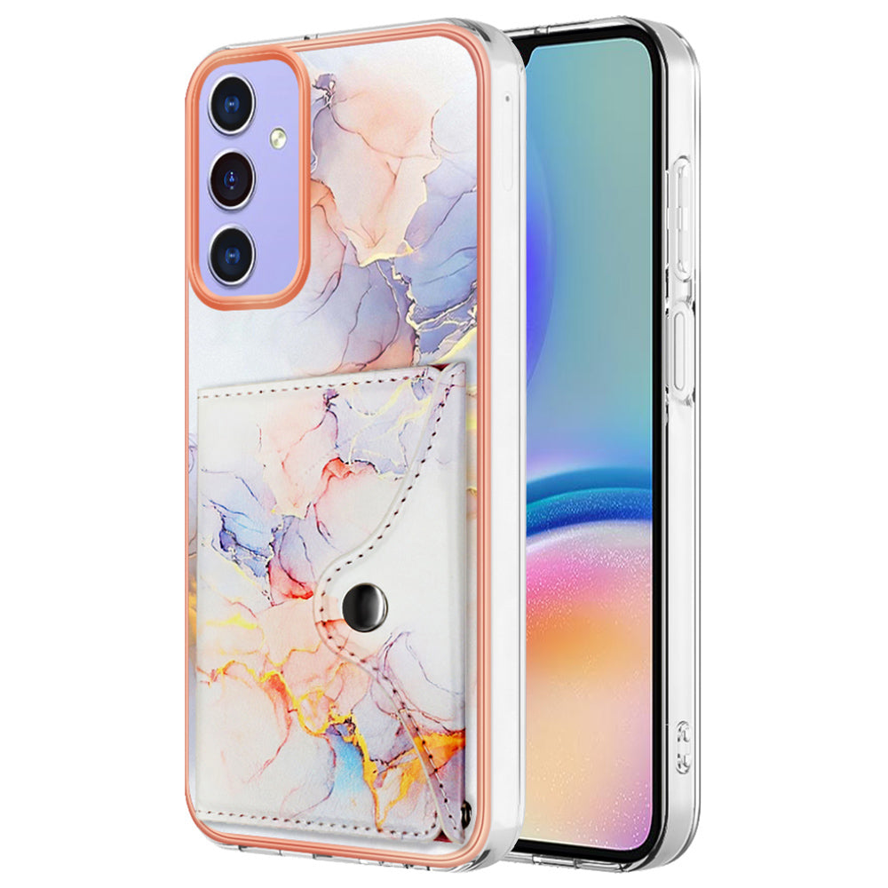 YB Leather Coating Series-9 for Samsung Galaxy A05s 4G Case with Card Holder Leather+TPU Phone Cover
