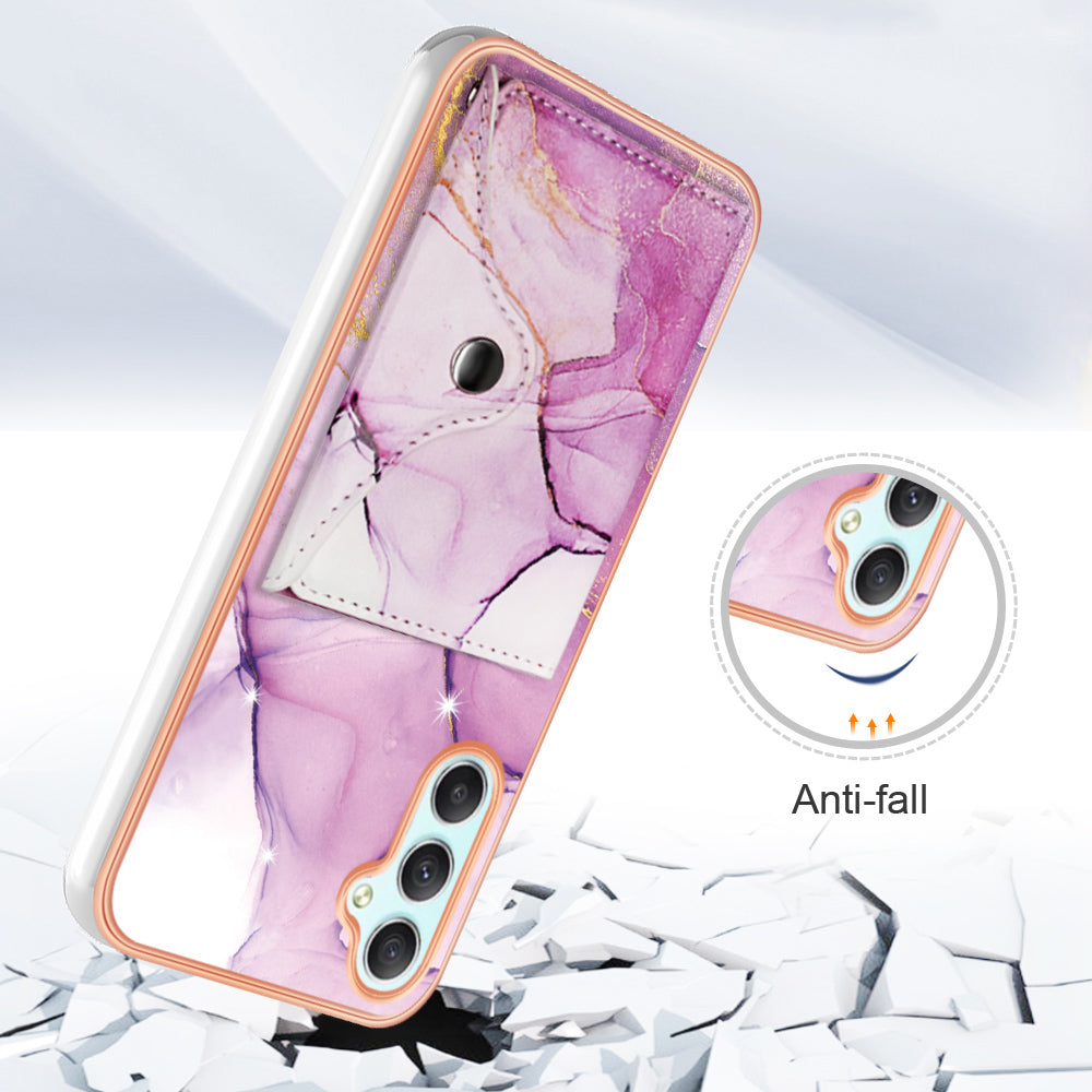 YB Leather Coating Series-9 for Samsung Galaxy A25 5G (Global) (161.0 x 76.5 x 8.3mm) Case Leather+TPU Anit-Fall Phone Cover