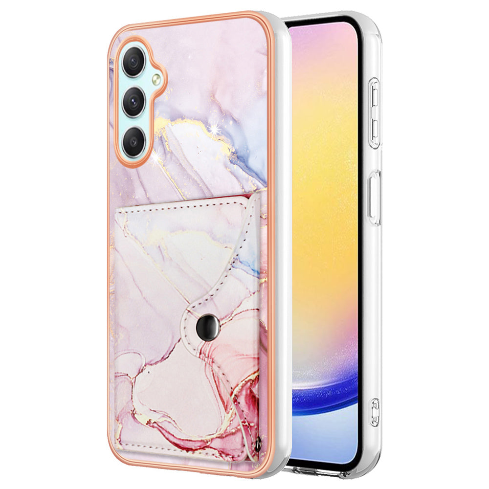 YB Leather Coating Series-9 for Samsung Galaxy A25 5G (Global) (161.0 x 76.5 x 8.3mm) Case Leather+TPU Anit-Fall Phone Cover