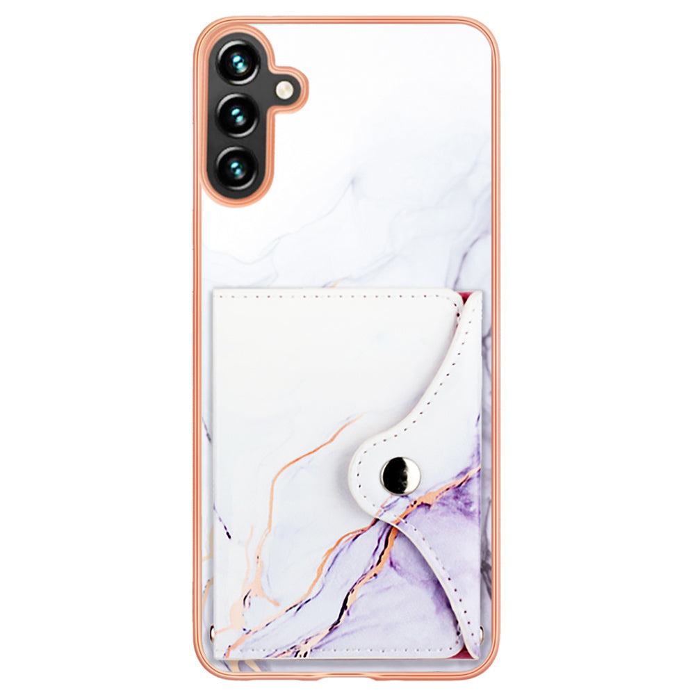 YB Leather Coating Series-9 for Samsung Galaxy A34 5G Case Card Slots IMD Leather+TPU Kickstand Cover