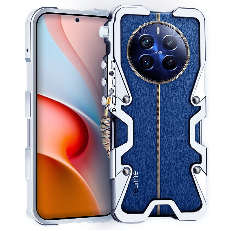 For Realme 11 Pro+ 5G / 11 Pro 5G / 12 Pro 5G / 12 Pro+ 5G / 12 Pro Ultra Phone Case Aluminium Alloy Mechanical Arm Heat Dissipation Shell