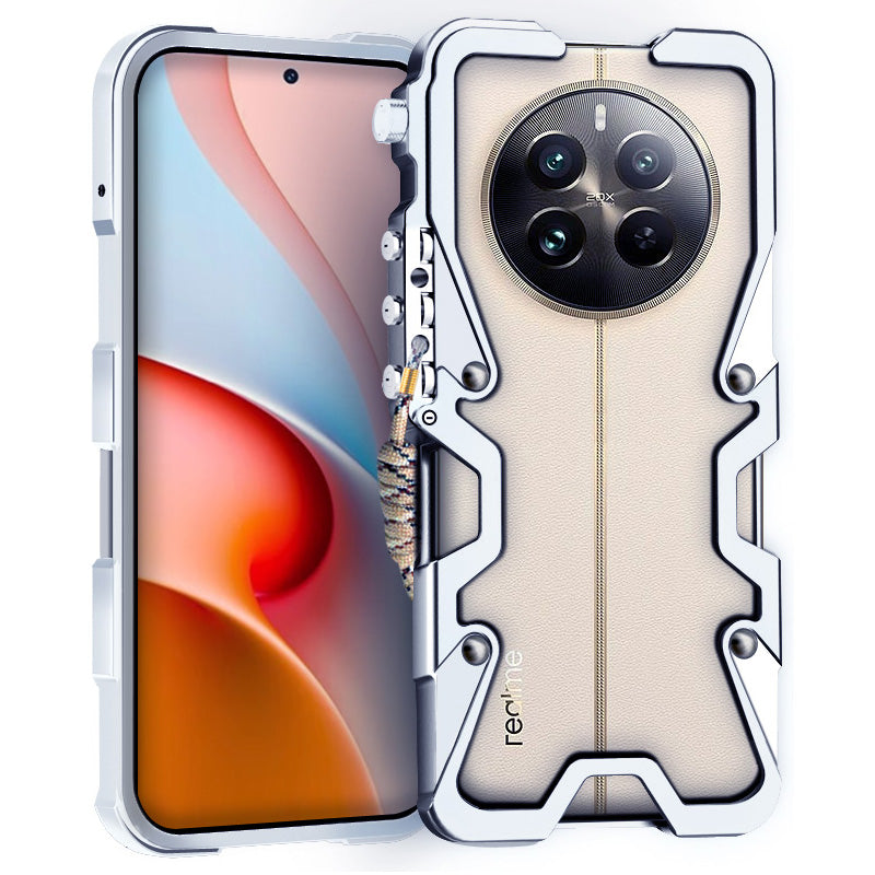 For Realme 11 Pro+ 5G / 11 Pro 5G / 12 Pro 5G / 12 Pro+ 5G / 12 Pro Ultra Phone Case Aluminium Alloy Mechanical Arm Heat Dissipation Shell