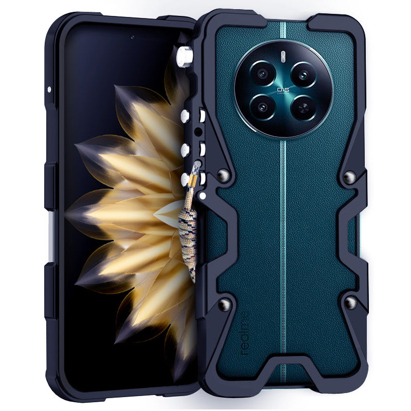 For Realme 12+ 5G Case Aluminium Alloy Phone Frame Protective Cover Mechanical Arm