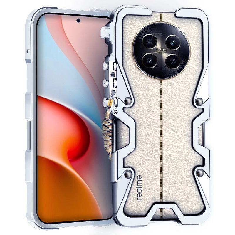 For Realme 12 Case Aluminium Alloy Strong Military Defender Phone Cover