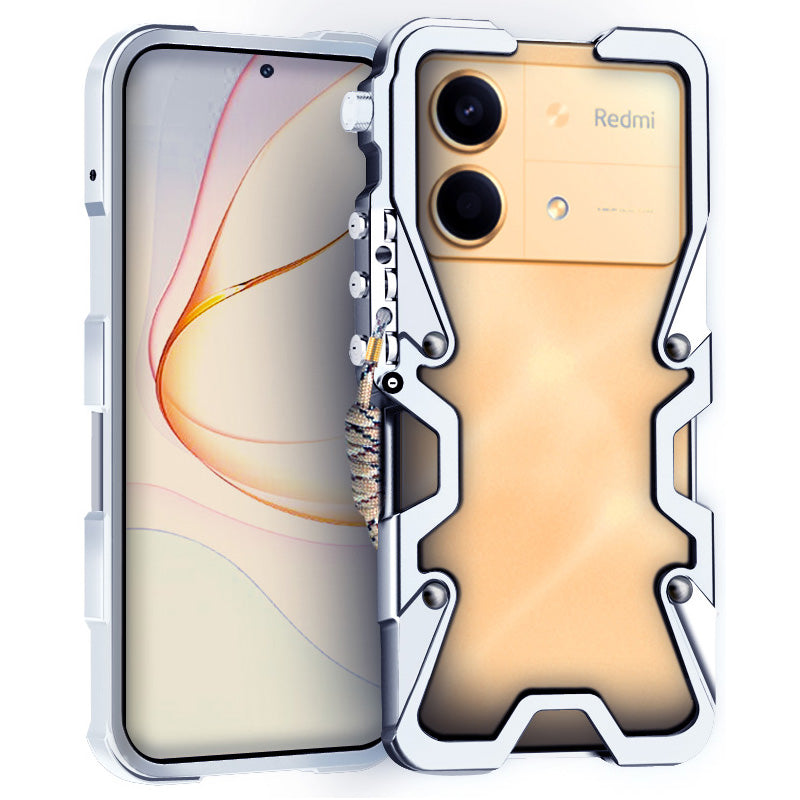 For Xiaomi Poco X6 Neo 5G Case Mechanical Arm Aluminium Alloy Super Tough Phone Cover