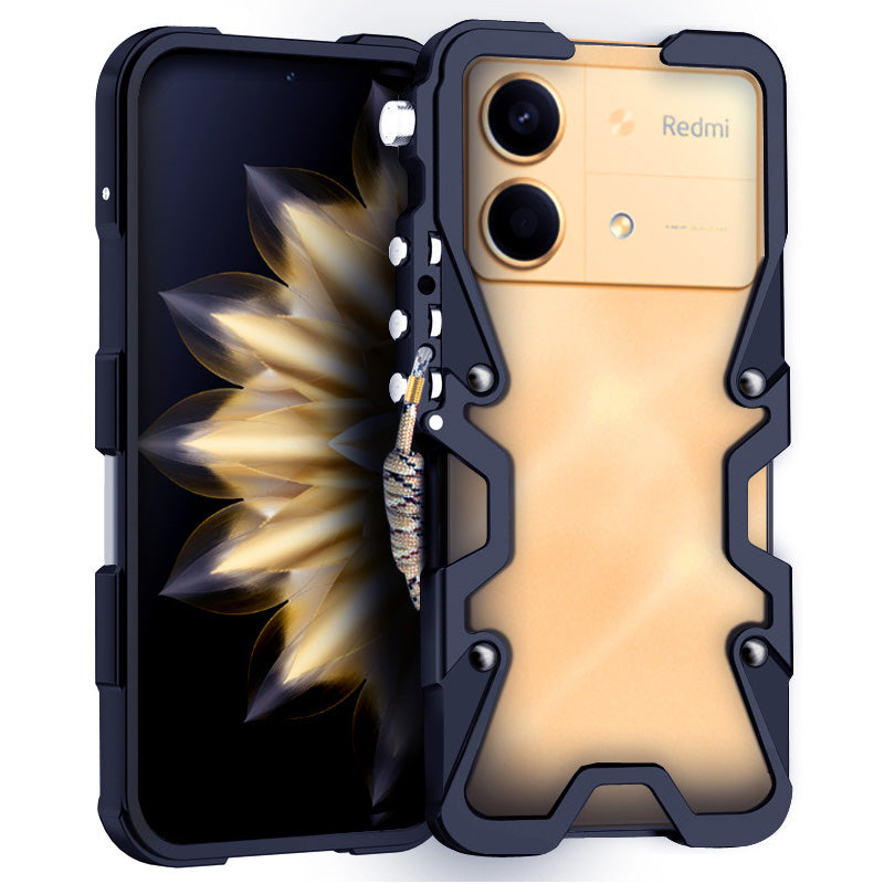 For Xiaomi Poco X6 Neo 5G Case Mechanical Arm Aluminium Alloy Super Tough Phone Cover