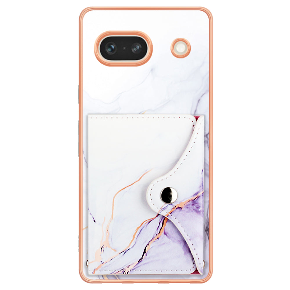 YB Leather Coating Series-9 for Google Pixel 7a Case IMD Pattern Leather+TPU Multifunctional Shell Cover