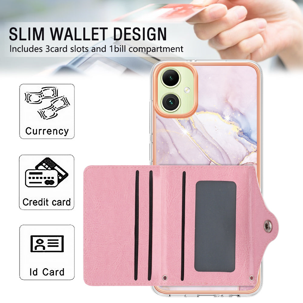 YB Leather Coating Series-9 for Samsung Galaxy A05 4G Case PU Leather+TPU Phone Cover with Card Bag