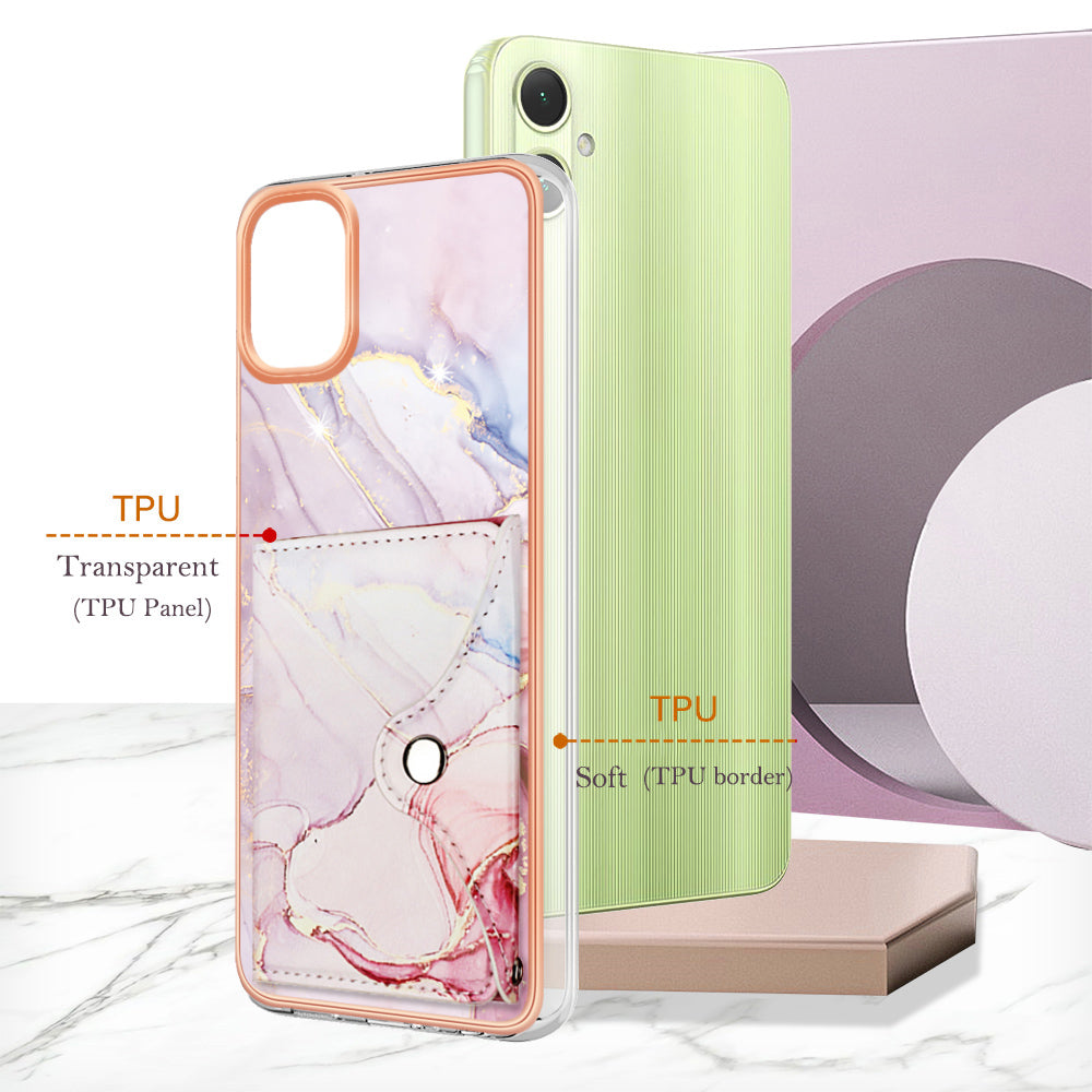 YB Leather Coating Series-9 for Samsung Galaxy A05 4G Case PU Leather+TPU Phone Cover with Card Bag