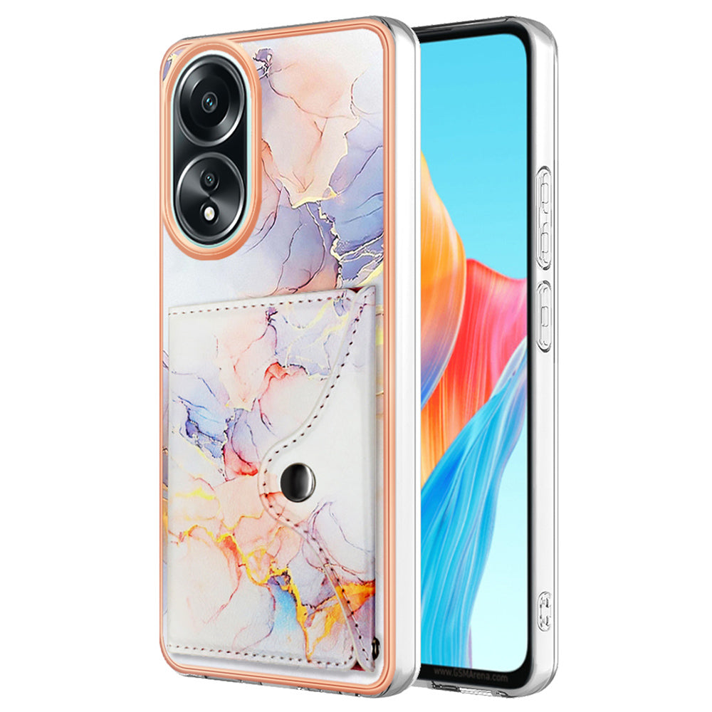 YB Leather Coating Series-9 for Oppo A58 4G Case Card Holder Leather+TPU IMD Protective Cover