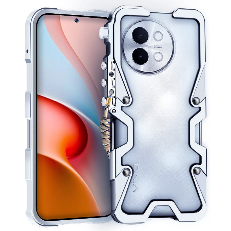 For vivo S18e 5G Case Mechanical Arm Aluminium Alloy Impact Resistant Phone Cover