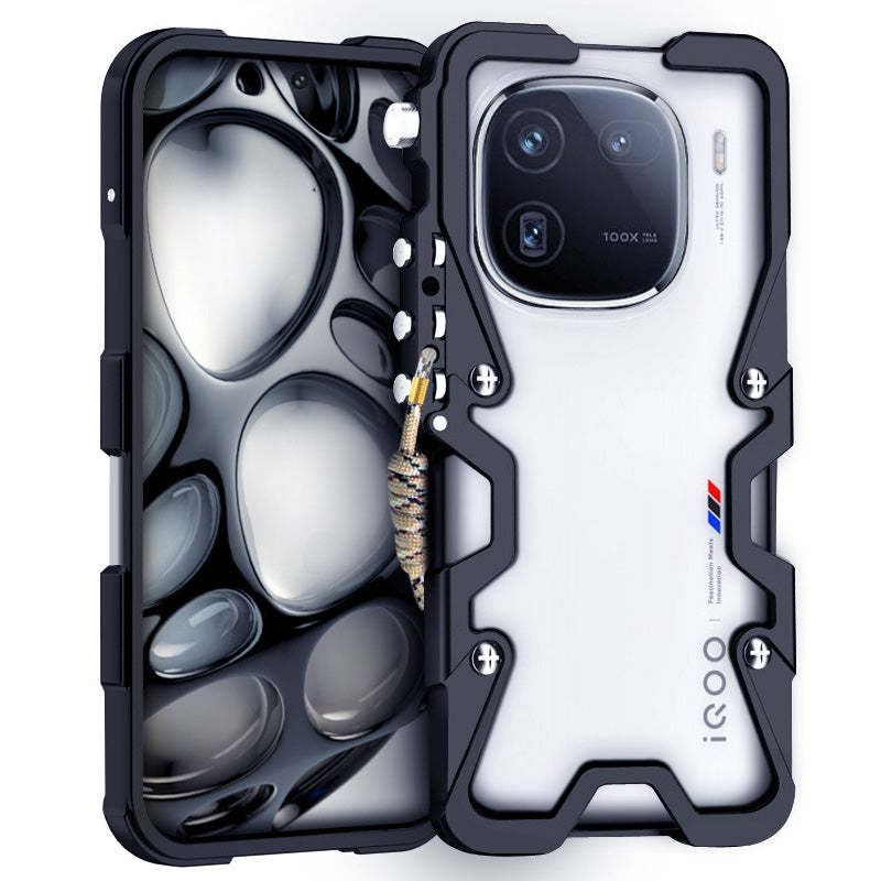 For vivo iQOO 12 Pro 5G Phone Case Mechanical Arm Aluminium Alloy Protective Cover