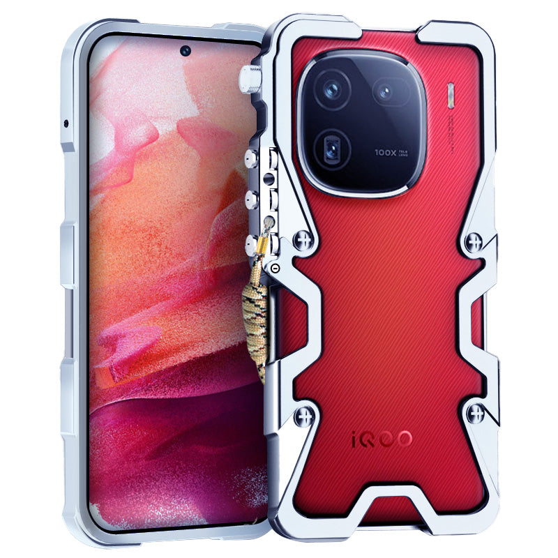 For vivo iQOO 12 Pro 5G Phone Case Mechanical Arm Aluminium Alloy Protective Cover