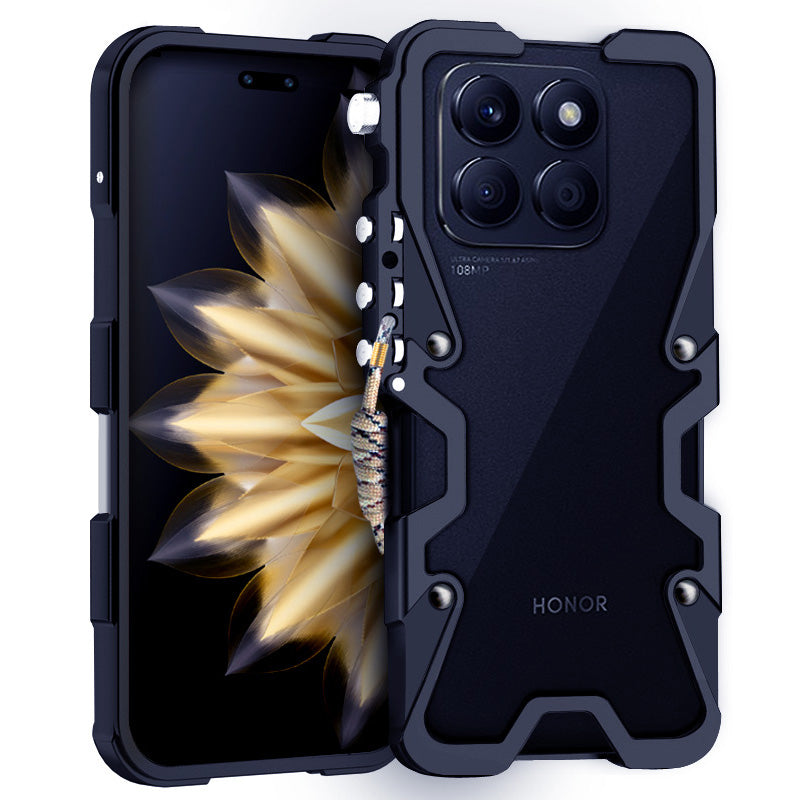 For Honor X8a 4G Case Aluminium Alloy Shockproof Phone Cover Mechanical Arm