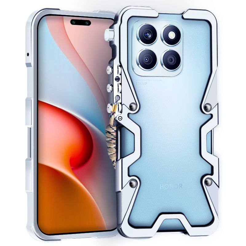 For Honor X8a 4G Case Aluminium Alloy Shockproof Phone Cover Mechanical Arm