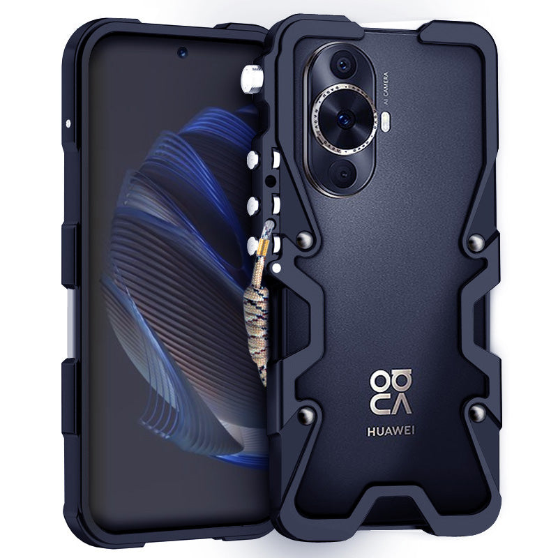 For Huawei nova 12s 4G / nova 11 / nova 12 Lite 4G Aluminium Alloy Phone Case Mechanical Arm Hollow Protective Cover