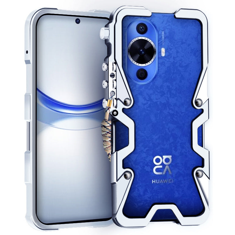 For Huawei nova 12s 4G / nova 11 / nova 12 Lite 4G Aluminium Alloy Phone Case Mechanical Arm Hollow Protective Cover