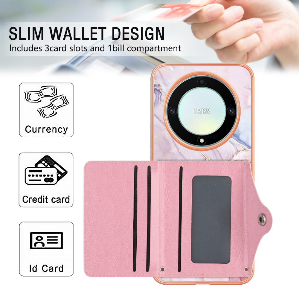 YB Leather Coating Series-9 for Honor X9a 5G / Magic5 Lite 5G / X50i 5G Case PU+TPU IMD Phone Cover