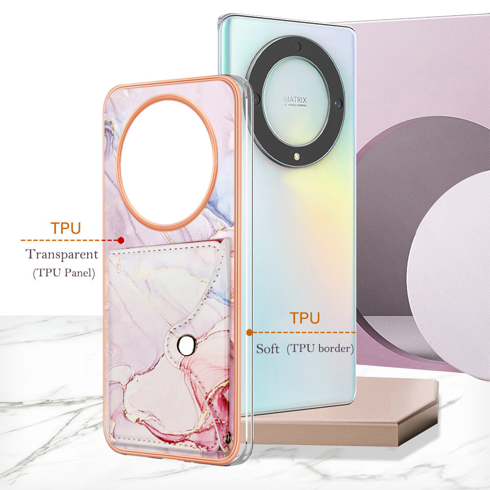 YB Leather Coating Series-9 for Honor X9a 5G / Magic5 Lite 5G / X50i 5G Case PU+TPU IMD Phone Cover