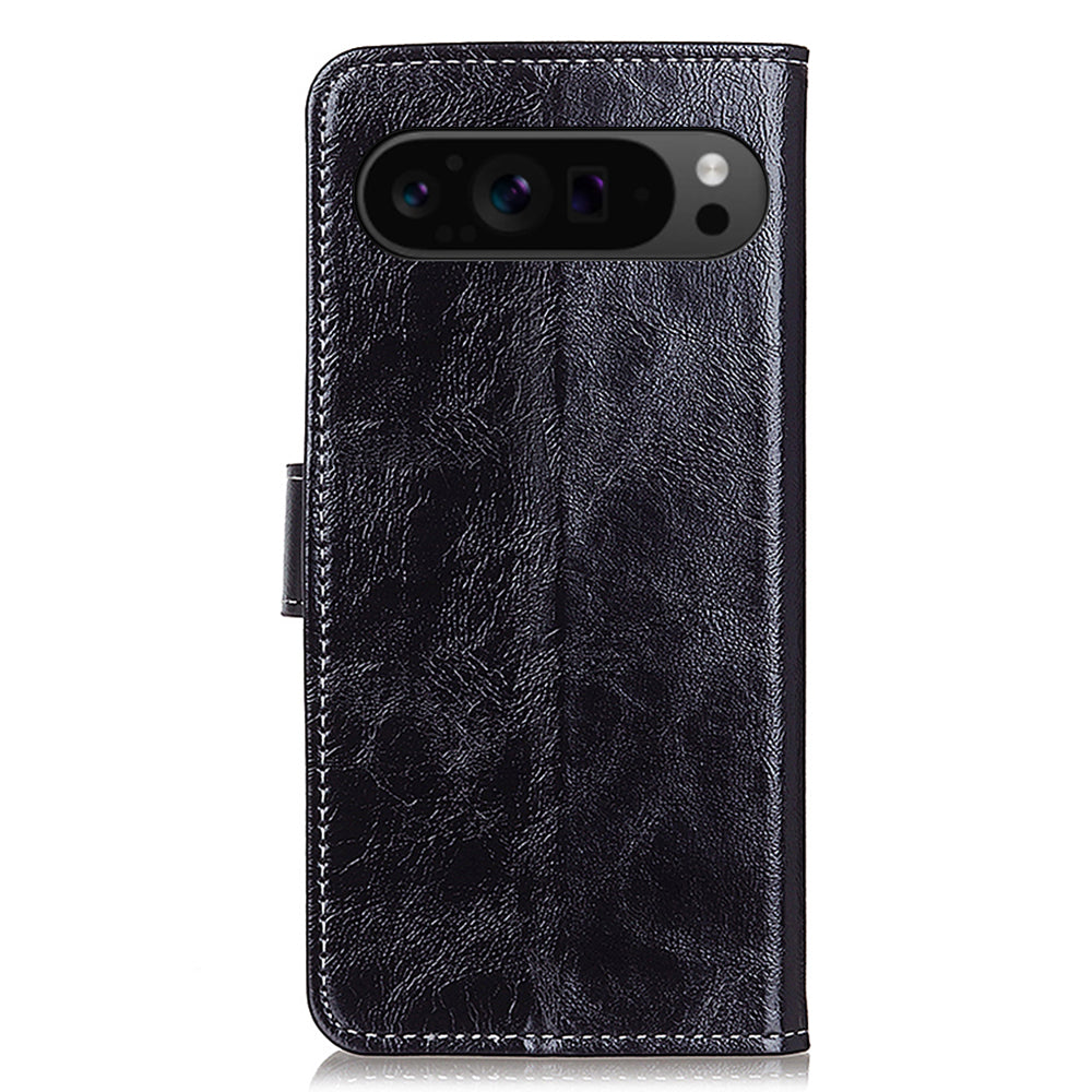 For Google Pixel 9 Pro Case Retro Style PU Leather+TPU Shockproof Phone Shell
